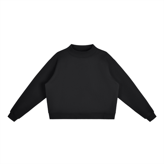 Women's Essential Fleece Mock-Neck Crew Sweatshirt